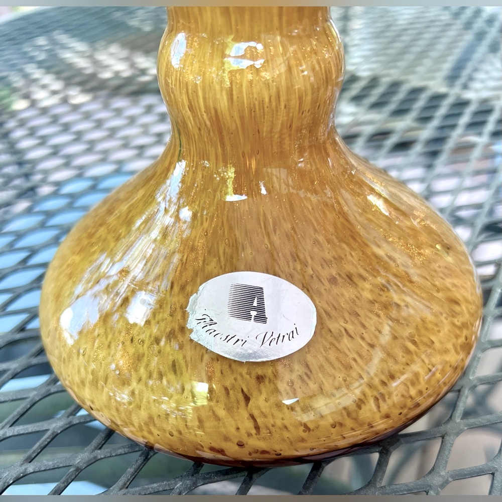 Vintage Maestri Vetrai Hand-Blown Art Glass Candlestick, 12.5β, Made in Italy - Picture 2 of 10